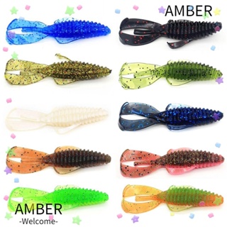 Amber เหยื่อตกปลาประดิษฐ์ รูปกุ้ง หนอนว่ายน้ํา 10 ชิ้น