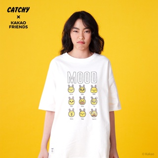 มีความสุข CATCHY x Kakao Friends เสื้อยืด โอเวอร์ไซส์ Muzi ลิขสิทธิ์แท้ พร้อมส่งจากไทย รอบอก 44 นิ้ว ผ้า Cotton100% ผู้ห