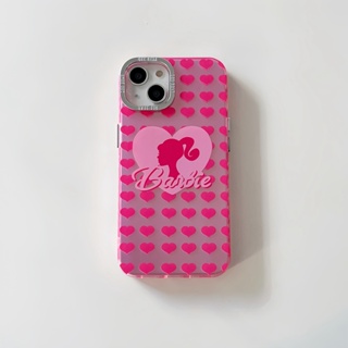 เคสโทรศัพท์มือถือ ชุบไฟฟ้า กันกระแทก ลายบาร์บี้ แฟชั่น สําหรับ iPhone 14 13 12 11 Pro Max