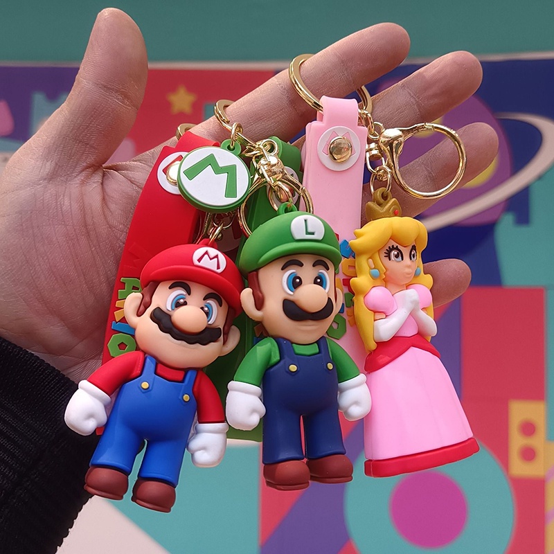 มาแรง-ใหม่-พวงกุญแจฟิกเกอร์-pvc-จี้ตุ๊กตาการ์ตูน-super-mary-series-mario-bros-luigi-toad-yoshi-bowser-สําหรับตกแต่ง