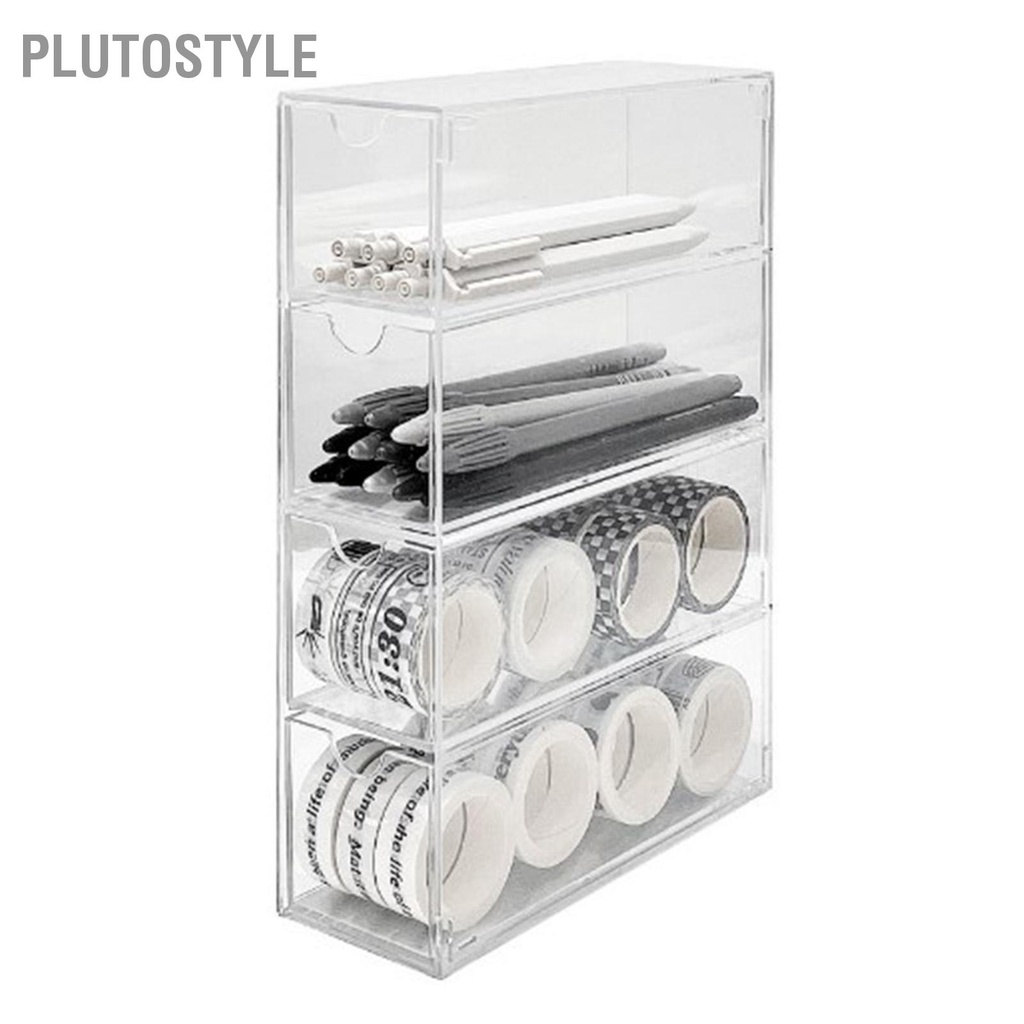 plutostyle-กล่องเก็บแว่นตา-4-ชั้นวางซ้อนกันได้ใสแว่นกันแดดออแกไนเซอร์สำหรับห้องนอนสำนักงาน