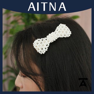 Aitna กิ๊บติดผม ประดับไข่มุก สไตล์เกาหลี เรียบง่าย ของขวัญ สําหรับเด็กผู้หญิง