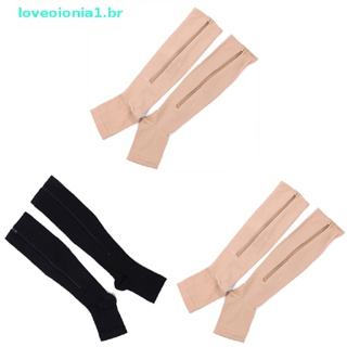 Loveoionia1 ถุงเท้าบีบอัด มีซิป บรรเทาอาการปวดเข่า และข้อเท้า 1 คู่