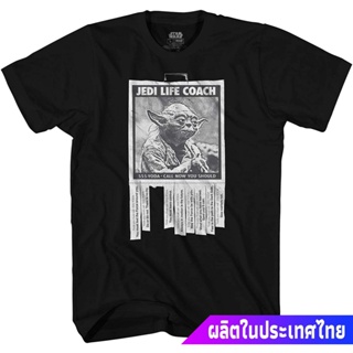 เสื้อยืดสีพื้นผู้ชาย STAR WARS Yoda Life Coach Adult Tee Graphic T-Shirt For Men Tshirt sale Star Wars สตาร์ วอร์ส_02