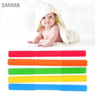 SARRAN Baby Safe Hollow Teething Tube Toddlers Infant Soft Silicone Chew Toy with Cleaning Brush