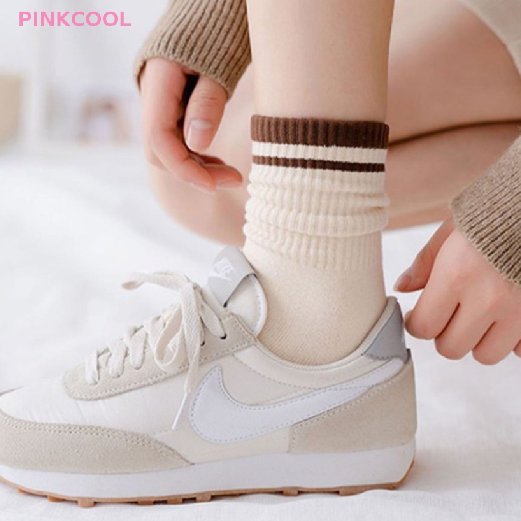 pinkcool-2-คู่-ใหม่-แฟชั่น-ถุงเท้า-สีพื้น-ลายทาง-ถุงเท้ากีฬา-ลําลอง-ผ้าฝ้าย-สบาย-ระบายอากาศ-สําหรับผู้หญิง-เด็กผู้หญิง-ขายดี