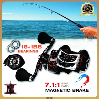 DW121 รอกตกปลาอัตราทดเกียร์ 7.1:1แรงลากสูงสุด10 กิโลกรัม Baitcasting Fishing Reel