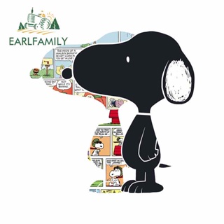 Earlfamily สติกเกอร์ไวนิล ลายสนูปปี้ กันน้ํา กันรอยขีดข่วน สําหรับติดตกแต่งรถยนต์ แล็ปท็อป สเก็ตบอร์ด ขนาด 13 ซม. x 13.0 ซม.