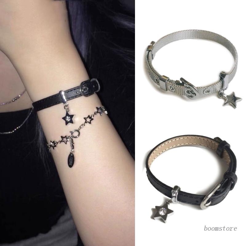 สร้อยข้อมือโซ่-จี้รูปดาว-เข็มขัดบูม-สไตล์บูม-ปรับได้