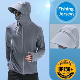 เสื้อแจ็กเก็ต UPF 50+ UV มีฮู้ด ระบายอากาศ ป้องกันรังสียูวี ป้องกันแดด เหมาะกับฤดูร้อน สําหรับผู้ชาย