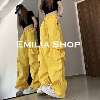 EMILIA SHOP กางเกงขายาว กางเกงเอวสูง ผู้หญิงสไตล์เกาหลี เสื้อผ้าแฟชั่นผู้หญิง 2023 ใหม่ A20M042 0515