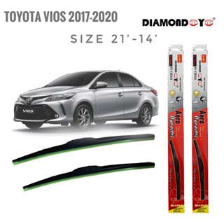 *แนะนำ* ที่ปัดน้ำฝน ใบปัดน้ำฝน ซิลิโคน ตรงรุ่น Toyota Vios 2017-2020 ไซส์ 21-14 ยี่ห้อ Diamondคุณภาพดีจริง