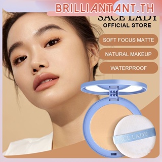 Sace Lady Oil Control Face Powder Waterproof Natural Compact Face Makeup With Puff Lasting Face Makeup Bri