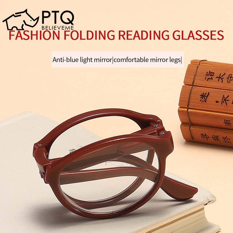 แว่นตาอ่านหนังสือ-ความละเอียดสูง-แบบพับได้-แฟชั่นฤดูใบไม้ผลิ-สําหรับผู้สูงอายุ-ptq