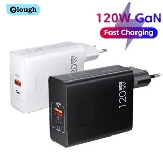 Elough อะแดปเตอร์ชาร์จโทรศัพท์มือถือ 120W GaN 3.0 USB-C ชาร์จเร็ว สําหรับแล็ปท็อป แท็บเล็ต