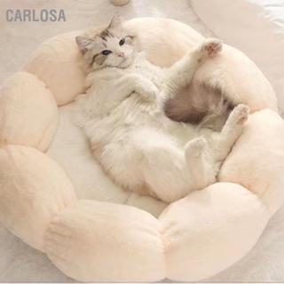  CARLOSA เตียงสัตว์เลี้ยงน่ารักรูปดอกไม้กลมนุ่มสบายอบอุ่นหนาเบาะสุนัขแมวสำหรับห้องนอนห้องนั่งเล่น