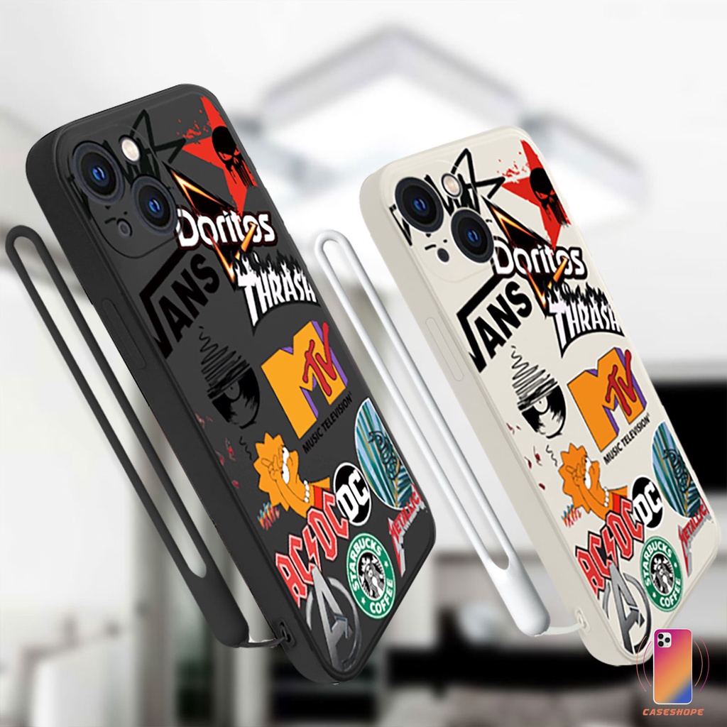 เคสโทรศัพท์มือถือ TPU นิ่ม ลายการ์ตูน Starbucks พร้อมสายคล้อง สําหรับ ...