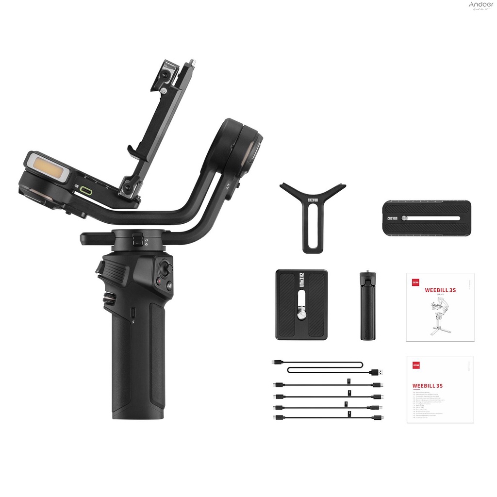 zhiyun-weebill-3s-standard-handheld-camera-3-axis-gimbal-stabilizer-quick-release-built-in-fill-light-pd-fast-charging-battery-max-load-3kg-6-6lbs-replacement-for-niko