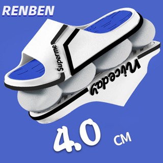 RENBEN รองเท้าแตะใหม่ของผู้ชายอินเทรนด์กีฬาบาสเก็ตบอลรองเท้าแตะกลางแจ้งที่บ้าน