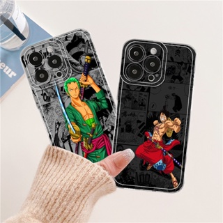 Cute Cartoon One Piece Luffy Soron Soft Clear Case for  IPhone 14 13 12 11 Pro ProMax  XS XR XSmax Mini 7 8 +  Plus SE 2020  Silicone Soft Shell DCT