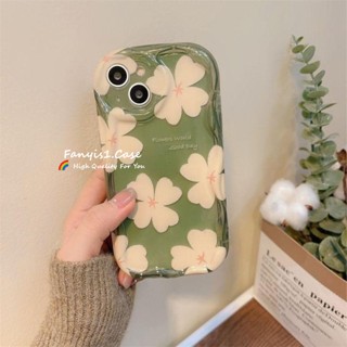 เคสป้องกันโทรศัพท์มือถือ แบบนิ่ม ลายดอกไม้ สีเขียว สําหรับ Redmi A1 12C Redmi Note 12 11 10 9 Pro Redmi 10C 10 9A 9T 9C Xiaomi 12 11 Lite Poco X3