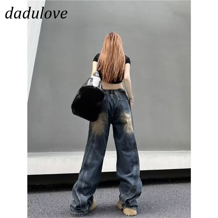 dadulove-new-american-ins-high-street-retro-washed-jeans-niche-high-waist-wide-leg-pants-large-size-trousers