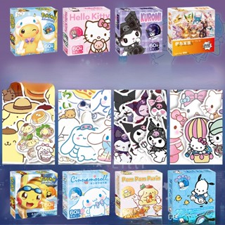 SANRIO สติกเกอร์ ลายการ์ตูนคิตตี้ ซานริโอ้ คุโรมิ สําหรับตกแต่งแล็ปท็อป แก้วน้ํา การ์ด 60 ชิ้น