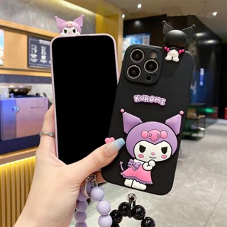 Compatible For OPPO Reno 8T 8Z 7Z 8 Pro 5 4 Realme 11 10 Pro+ 9 8 5G C53 C55 C51 C33 C21Y C25Y C25 C25S C21 C20 C11 C17 C15 C12 C1 7i GT master edition เคสโทรศัพท์มือถือซิลิโคน ลาย Koulomi สีม่วง พร้อมสร้อยข้อมือ สําหรับ