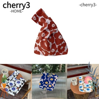 Cherry3 กระเป๋าถือ ทรงโท้ท ใส่โทรศัพท์มือถือได้ ลายดอกไม้ ลิปสติก นํากลับมาใช้ใหม่ได้ แฟชั่นสําหรับผู้หญิง