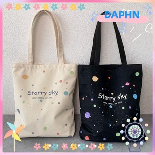 Daphs กระเป๋าสะพายไหล่ กระเป๋าช้อปปิ้ง ผ้าแคนวาส พิมพ์ลาย มีซิป อเนกประสงค์ คุณภาพสูง สําหรับผู้หญิง