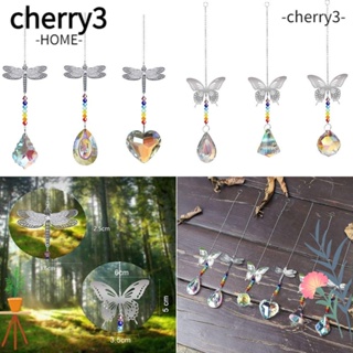 Cherry3 จี้คริสตัล รูปแมลงปอ ผีเสื้อ เครื่องประดับแฟชั่น สําหรับแขวนตกแต่งหน้าต่าง