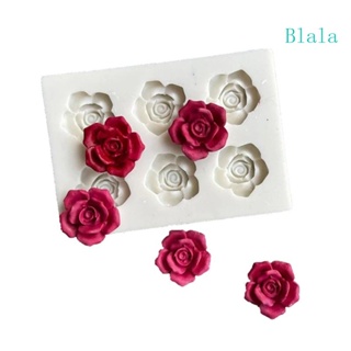 Blala แม่พิมพ์ซิลิโคนเรซิ่น รูปดอกกุหลาบ 6 ช่อง สําหรับทําช็อคโกแลต ฟองดองท์ ตกแต่งเค้ก เบเกอรี่ DIY
