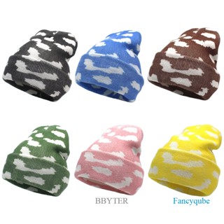 Bbyter หมวกบีนนี่ ผ้าถัก ลายก้อนเมฆ สีฟ้า สีขาว ฤดูหนาว อบอุ่น กะโหลกศีรษะ สําหรับผู้ชาย ผู้หญิง สีกาแฟ เหลือง ชมพู เขียว
