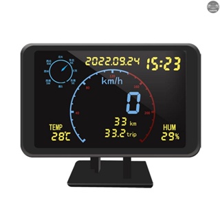 เครื่องวัดระยะทางดิจิทัล GPS หน้าจอ LCD 4.7 นิ้ว พร้อมสัญญาณเตือนความเร็วเกิน 5-24V สําหรับยานพาหนะทุกรุ่น