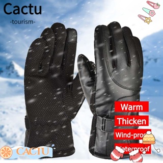 Cactu ถุงมือ ผ้ากํามะหยี่ กันน้ํา กันลม ให้ความอบอุ่น แฟชั่นฤดูหนาว