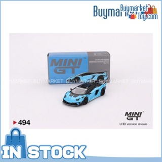 [ของแท้] Mini GT 1/64 #494 Lamborghini LB-Silhouette Works Aventador GT Evo Baby Blue