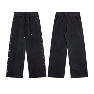 Q85R Chrome Hearts 23 autumn and winter New washed smoke gray stitching split straight pants casual pants fashionable all-match mens and womens same style