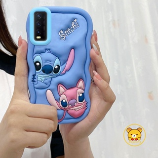 เคสโทรศัพท์มือถือ ซิลิโคนนุ่ม ลายการ์ตูนสติตช์ 3D สีชมพู สําหรับ Vivo Y20 Y20i Y20S Y20T Y20A Y12S Y11S Y12A Y77 5G Y76S Y74S Y76 Y53S 5G