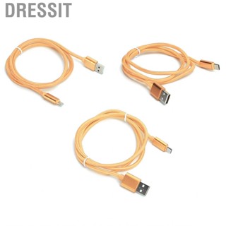 Dressit 1M Heavy Duty Braided USB  Charging Cable Data Sync Lead Gold