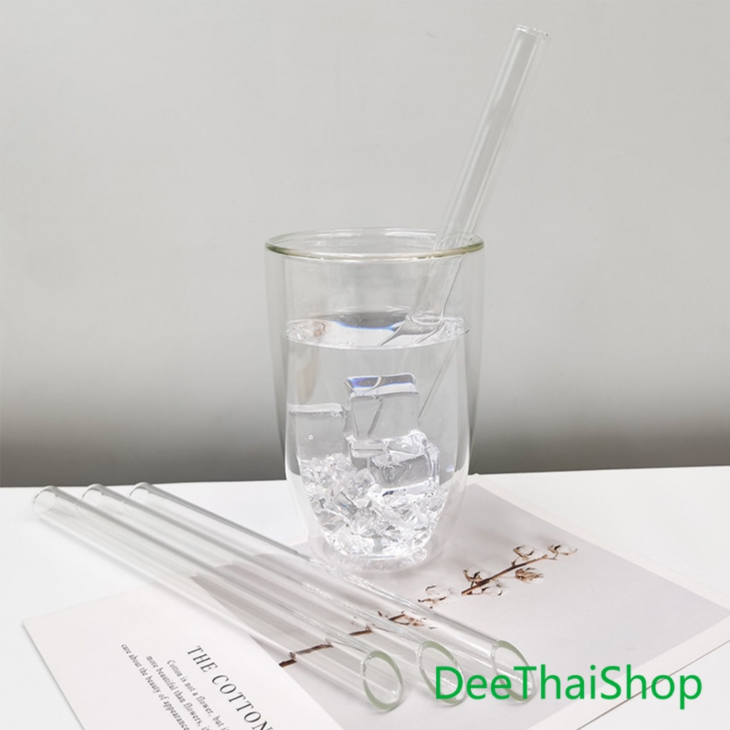 deethai-หลอดดูดน้ำ-แบบแก้วใส-ปลายเฉียง-ใช้ดื่มชานม-ชาไข่มุข-ความยาว-อุปกรณ์ดื่ม-20-cm-glass-straw