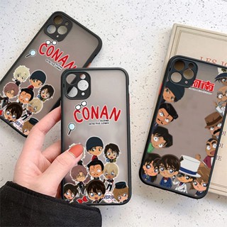 เคสโทรศัพท์มือถือ PC โปร่งแสง เนื้อแมตต์ กันรอยกล้อง ลายอนิเมะนักสืบโคนัน สําหรับ iPhone 14 Pro Max 11 12 13 XR X XS 7 8 SE 2020