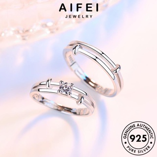 AIFEI JEWELRY มือแฟชั่น เกาหลี Silver เครื่องประดับ 925 ต้นฉบับ แหวน มอยส์ซาไนท์ไดมอนด์ แฟชั่น เงิน แท้ เครื่องประดับ คู่รัก R70