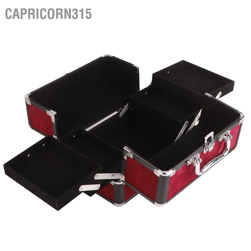 capricorn315-กล่องใส่เครื่องสำอางกล่องใส่เครื่องสำอาง-25x17x17-ซม-ที่เก็บของความจุขนาดใหญ่สำหรับร้านเสริมสวยที่บ้าน