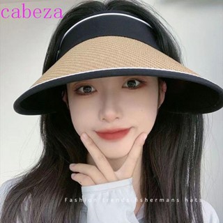 Cabeza หมวกฟางกันแดด ป้องกันรังสีอัลตราไวโอเลต ขนาดใหญ่ พร้อมเชือกเส้นเล็ก แฟชั่นสําหรับผู้หญิง