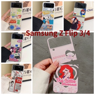 เคสโทรศัพท์มือถือแบบแข็ง กันกระแทก ลายการ์ตูนเจ้าหญิงผมแดงน่ารัก สําหรับ Samsung Galaxy Z Flip 4 5G Z Flip 3