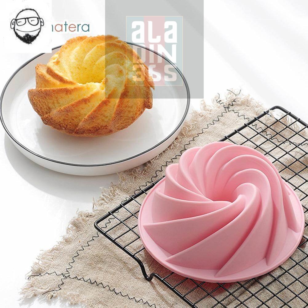 chinatera-ซิลิโคนพิมพ์ทำเค้กแม่พิมพ์อบคัพเค๊กพิมพ์มัฟฟินรอบรูปร่างรูปแบบเกลียวการอบเบเกอรี่-bakeware