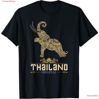 WQAเสื้อยืดผู้ชายและผู้หญิง Elephant Thai Flag Vacation Bangkok Travel Thailand T-Shirt Short sleeve T-shirts
