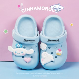 SANRIO รองเท้าแตะ Crocs กันลื่น ลายเจ้าหญิงมาริโอ้ แฟชั่นฤดูร้อน สําหรับเด็กผู้หญิง