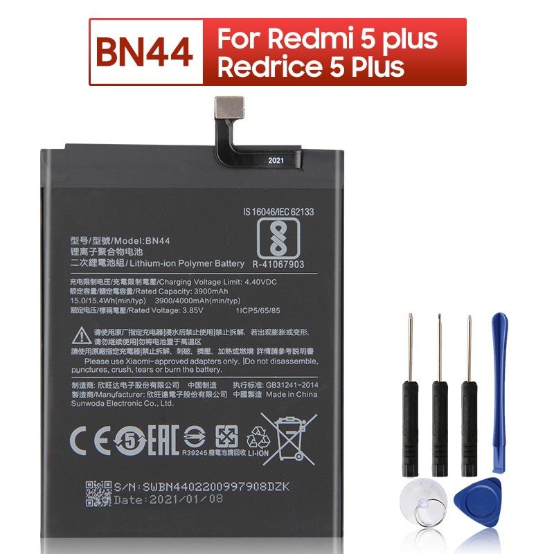 bn44เปลี่ยนแบตเตอรี่สำหรับ-xiaomi-redmi-5-plus-5-99-amp-quot-redrice-5-plus-แบตเตอรี่4000mah