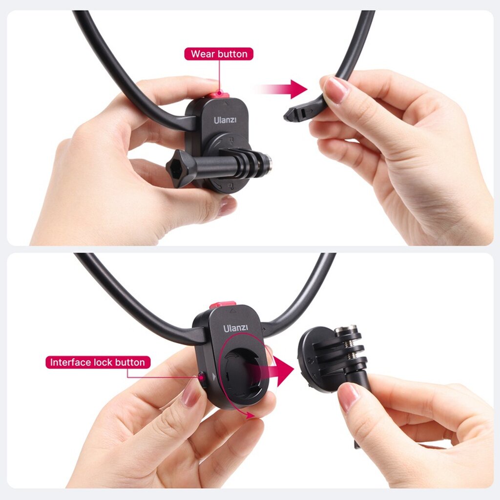 ulanzi-go-quick-ii-neck-holder-mount-lanyard-strap-foldable-สายคล้องคอต่อกับกล้อง-พับตั้งได้-for-gopro-sjcam